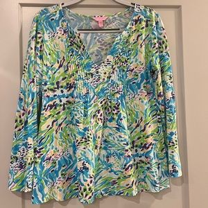Lilly Pulitzer Green, Blue, & Yellow Long Sleeved Top